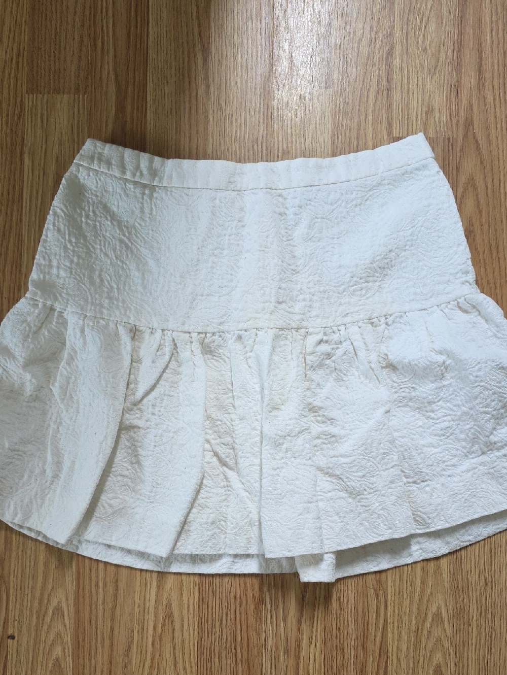 J. Crew White Textured Mini Skirt